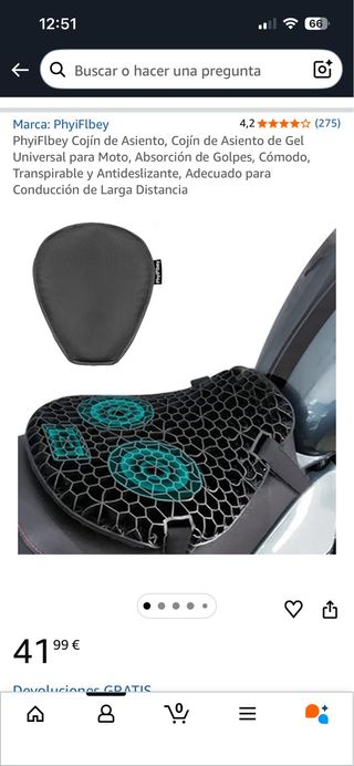 Cojín Gel Moto Universal