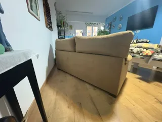 Sofá 2 plazas marrón ante