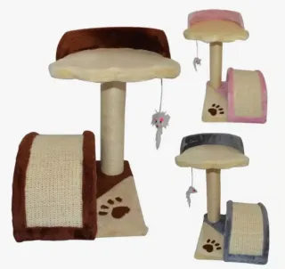 Rascador para gatos con juguete