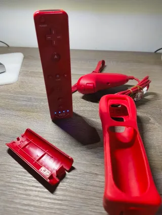 Telecomando Wii Rosso + Nunchuk Rosso Originali