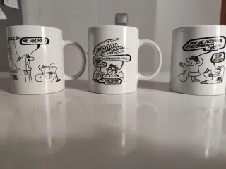 Conjunto 3 Tazas Cerámica Dibujos