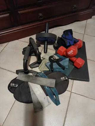 Lote Fitness: Mancuernas, Rueda Abdominal,Pesas to