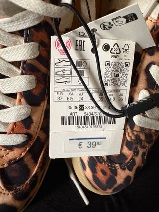 Zapatillas Zara Animal Print Talla 37