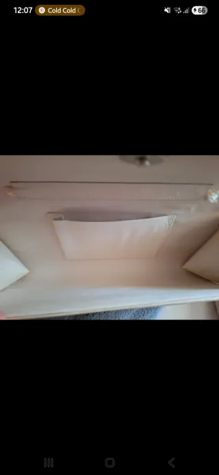 Bolso fiesta vintage perlas beige blanco