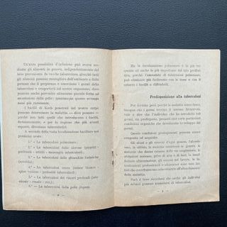 Libretto La Tubercolosi e Lotta Antitubercolare.