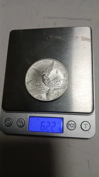2 Onzas Plata Pura Mexico 1997 año dificil