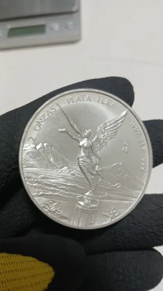 2 Onzas Plata Pura Mexico 1997 año dificil