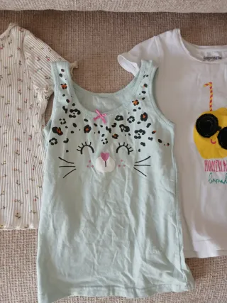 Lote 3 camisetas + 2 vestidos niña. Talla 3 años.