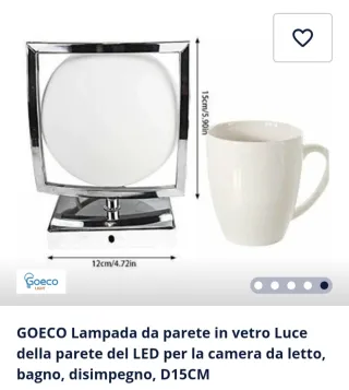 Applique da parete LED sfera di vetro