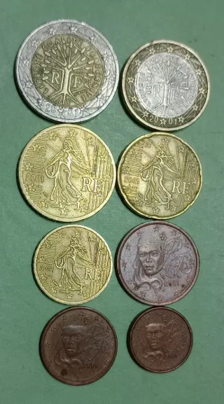 Francia serie euro 8 monete 2001