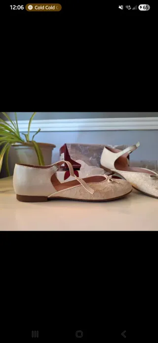 Bailarinas blancas encaje vintage 90s 2000s