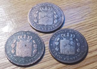 Lote 4 Monedas Alfonso XII