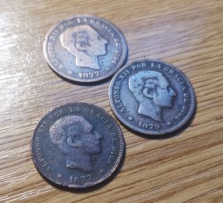 Lote 4 Monedas Alfonso XII