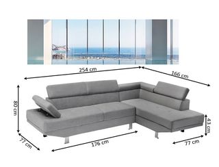 Sofá rinconera negro terciopelo