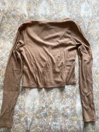 Camiseta manga larga beige