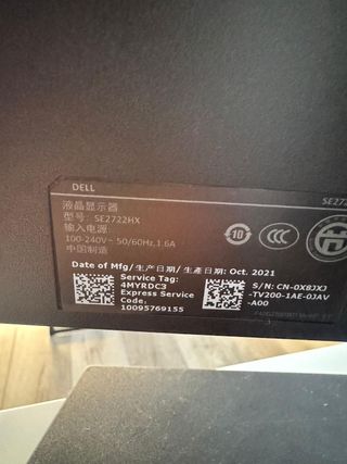 Monitor Dell 2722HX Negro