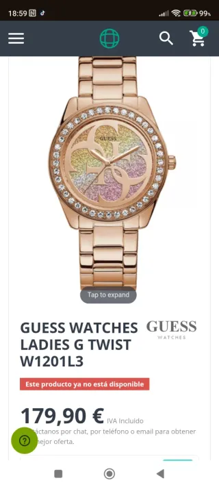Reloj Guess Dorado con Circonitas