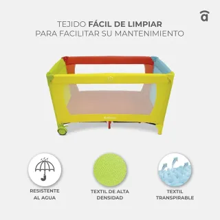 Cuna de viaje multicolor + cololchon para la cuna