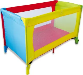 Cuna de viaje multicolor + cololchon para la cuna