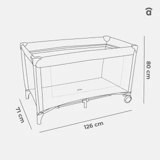 Cuna de viaje multicolor + cololchon para la cuna