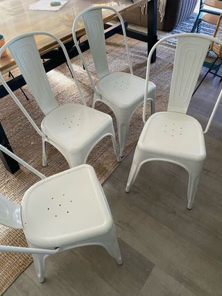 4 Sillas Tolix Metálicas Blancas