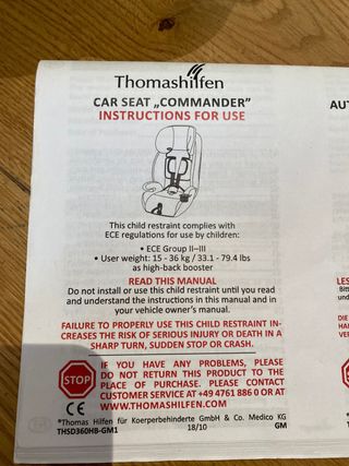 Silla Auto Thomashilfen Niño Necesidades especiale