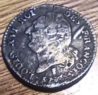 Moneda Plata Francia Luis XVI 15 Sols