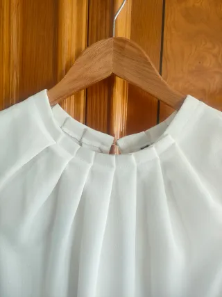 Mango Camisas Vestir Beige/Blanco Talla M