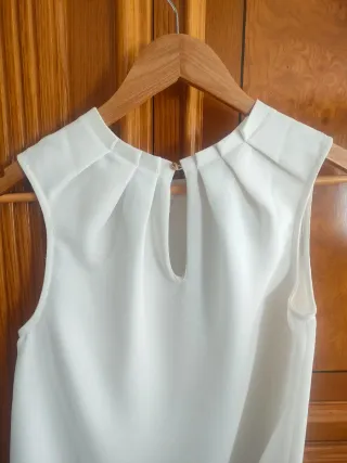 Mango Camisas Vestir Beige/Blanco Talla M