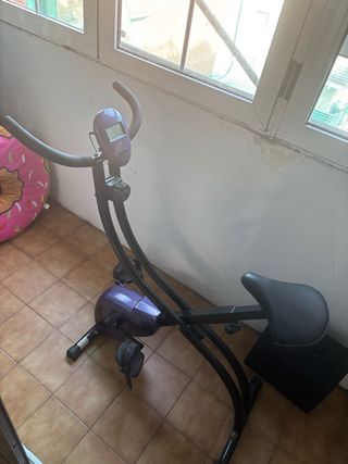 Bici Estática Plegable Morada