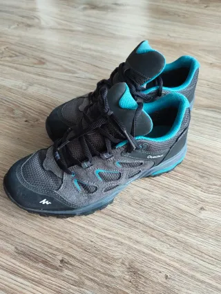 Zapatillas Trekking Quechua T38 Gris/Turquesa