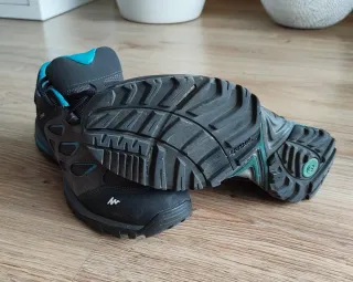 Zapatillas Trekking Quechua T38 Gris/Turquesa