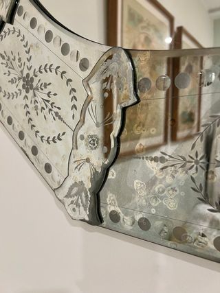 Espejo Veneciano Antiguo Octogonal