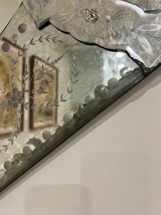 Espejo Veneciano Antiguo Octogonal