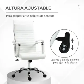 Silla de Oficina Giratoria Blanca