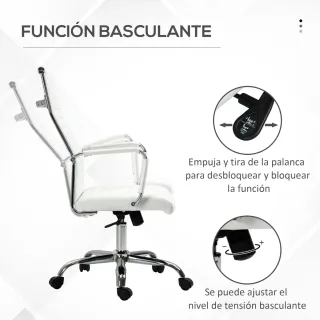 Silla de Oficina Giratoria Blanca