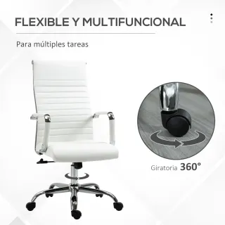 Silla de Oficina Giratoria Blanca