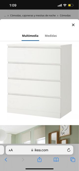 Cajonera Ikea MALM Blanca