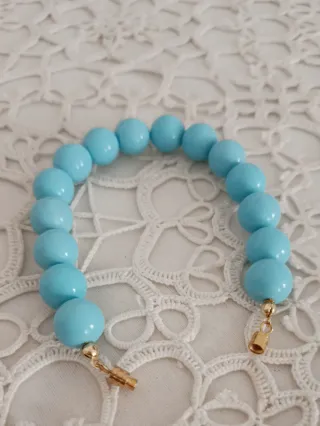 Bracciale donna con perle in impasto di turchese.