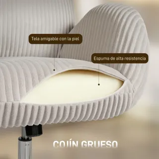 Silla de oficina beige con respaldo alto