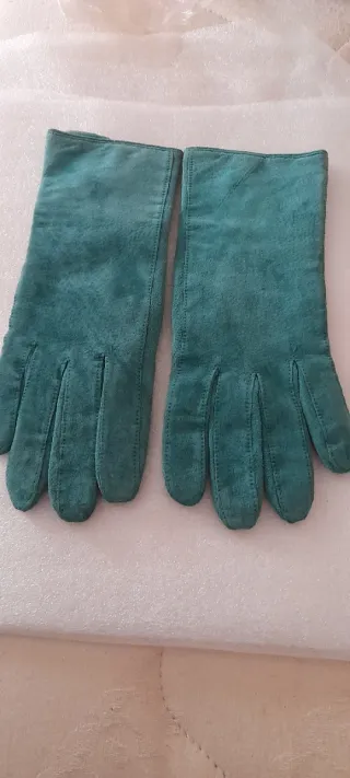 Guanti in vera pelle verde