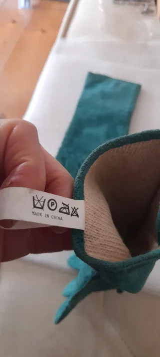 Guanti in vera pelle verde