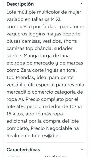 Lote Ropa Mujer Variada Tallas XS-XL etc