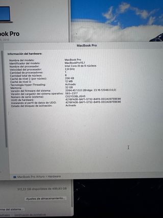 MacBook Pro Apple 2018 15’ I9- 6 núcleos, 32 gb