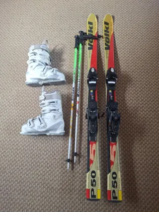 Equipo Esquí Júnior Volkl P50 140cm Botas 37-38