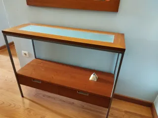 Mueble recibidor madera y metal