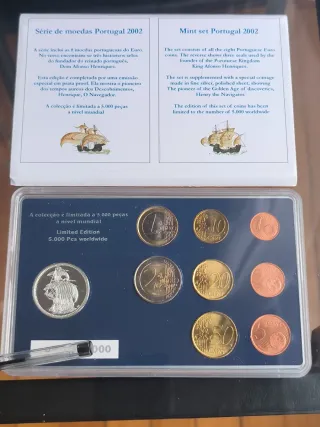 Set Monedas Euro Portugal 2002 Edicion limitada @