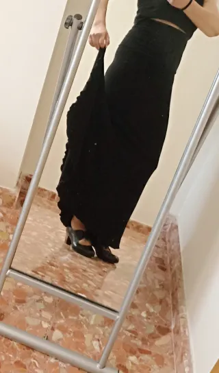 Falda Flamenca Ensayo Negra