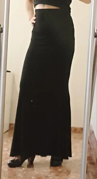 Falda Flamenca Ensayo Negra
