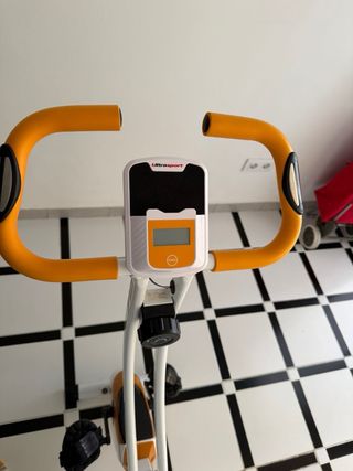 Bicicleta Estática Ultrasport Naranja y Blanca